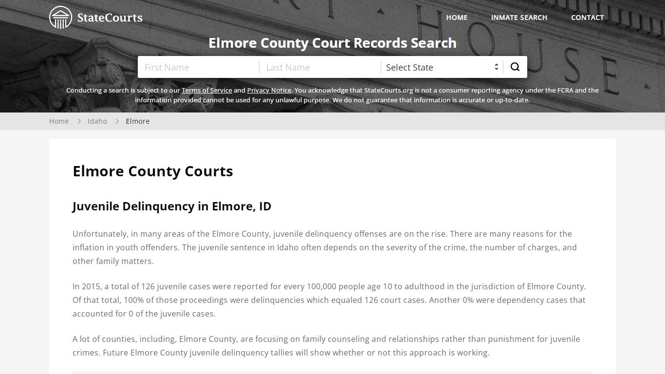 Elmore County, ID Courts - Records & Cases - StateCourts
